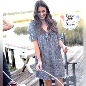 NATURAL LIFE Sienna Cotton Gauze Mini Dress. NWOT